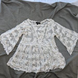 White Lace Top by Lane Bryant Size 14/15